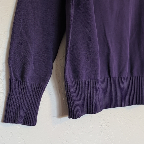 Preston & York Purple Knit Turtleneck Sweater 75% Silk 25% Nylon Classic Preppy - Picture 3 of 8